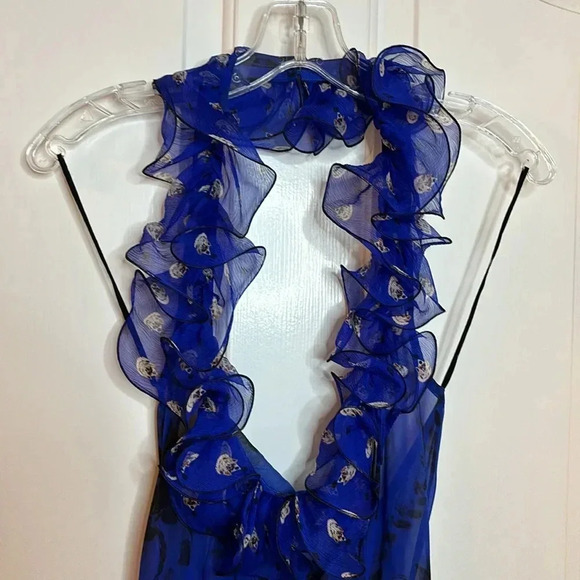 NWOT ULYANO SERGEENKO summer 2023 printed sink dress in blue with print sz fr36 - Picture 2 of 10